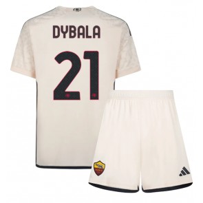 AS Roma Paulo Dybala #21 Udebanesæt Børn 2023-24 Kort ærmer (+ korte bukser)